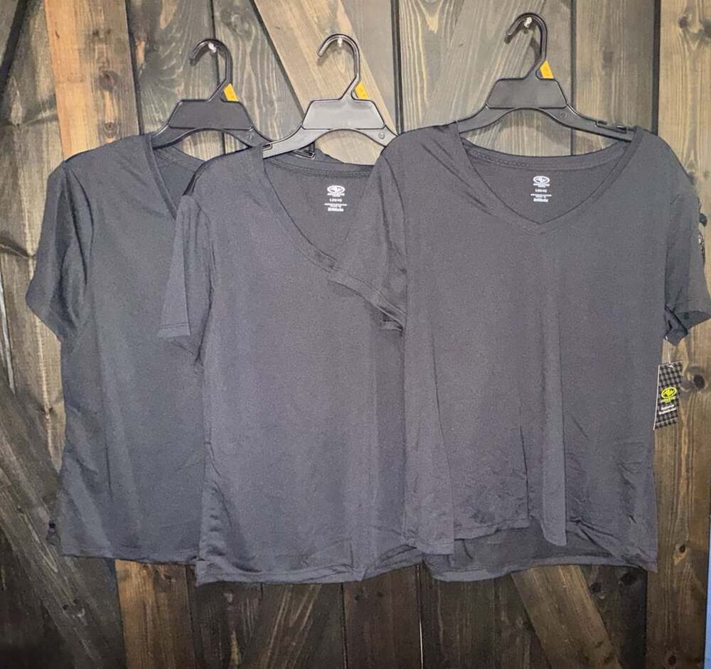 Athletic Works AW Core V-Neck Tee Size L (12-14) Black Soot